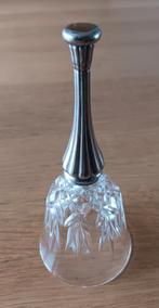 Kristallen tafelbel met verzilverd handvat., Antiek en Kunst, Ophalen of Verzenden