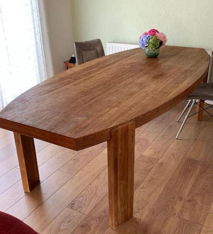 Massief Eiken Eettafel - Troubadour Lekk 260cm, Huis en Inrichting, Tafels | Eettafels, Gebruikt, 100 tot 150 cm, 200 cm of meer