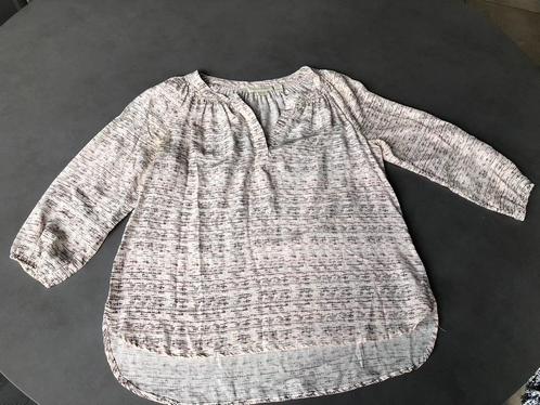 100% zijde Cynthia Rowley blouse, maat M oversized, Kleding | Dames, Blouses en Tunieken, Zo goed als nieuw, Maat 42/44 (L), Beige