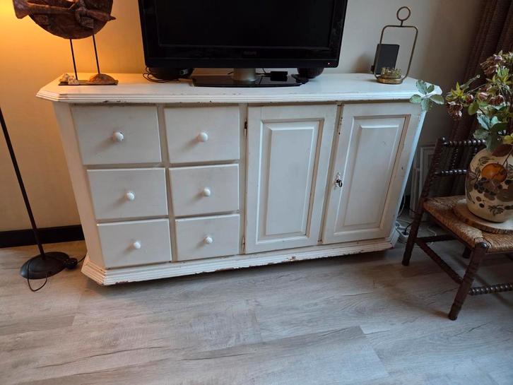 Oud grenen dressoir, apothekerskast brocante stijl, Huis en Inrichting, Kasten | Dressoirs, Gebruikt, 100 tot 150 cm, 25 tot 50 cm
