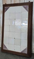 Tegeltableau, antieke witjes en mangaan, ingelijst., Antiek en Kunst, Antiek | Wandborden en Tegels, Ophalen of Verzenden