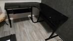 Hoekbureau van glas 140x140 met toetsenbord lade., Ophalen, Zo goed als nieuw
