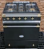 Luxe Fornuis Lacanche 70cm zwart + messing GASOVEN, 60 cm of meer, Zo goed als nieuw, Energieklasse A of zuiniger, Gas