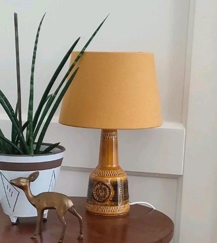 vintage tafellamp oker keramiek lamp West Germany lampje, Huis en Inrichting, Lampen | Tafellampen, Gebruikt, Minder dan 50 cm