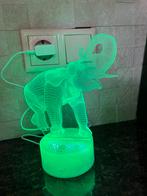 3D illusion lamp diverse kleuren olifant, Ophalen of Verzenden, Nieuw