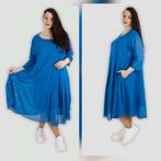 Blauwe A-lijn jurk van AKH Maat 54/56 nu €20,-, Kleding | Dames, Grote Maten, Jurk, Nieuw, Ophalen of Verzenden, A