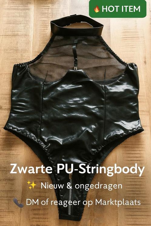 Zwarte PU Stringbody - Nieuw & Sexy -
Romper/Bodysuit, Kleding | Dames, Ondergoed en Lingerie, Body of Korset, Zwart, Verzenden