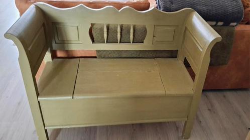Klepbank olijfgroen, Huis en Inrichting, Banken | Sofa's en Chaises Longues, Gebruikt, Tweepersoons, Minder dan 150 cm, Hout, Ophalen