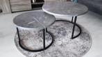 2 Salontafels rond met werzalit composiet tafelbladen, Huis en Inrichting, Tafels | Salontafels, Ophalen, 50 tot 100 cm, Rond