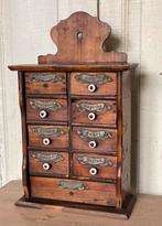 Brocante oud kruidenkastje /kruiden kastje met 9 laatjes, Antiek en Kunst, Ophalen of Verzenden