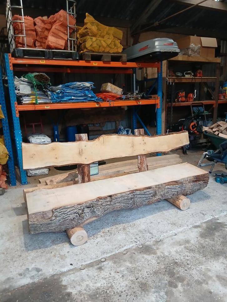 Robuuste Eiken Tuinbank, Tuin en Terras, Tuinbanken, Zo goed als nieuw, Hout, Ophalen