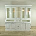 Buffetkast Vitrine 2,40 m Teakhout Wit Art. Nr.: 27802, Huis en Inrichting, Kasten | Buffetkasten, Ophalen, 200 cm of meer, Met deur(en)