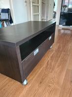 Ikea Egra Besta TV meubel zwart bruin zwenkwielen lades, Ophalen, Gebruikt, 100 tot 150 cm, Minder dan 100 cm