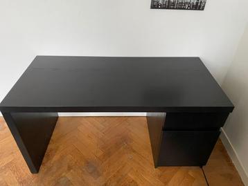 Ikea malm bureau zwart/bruin - afbeelding 2