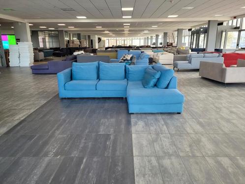 Hoekbank plofbank lounge lichtblauw 290x225 | BEZORGEN, Huis en Inrichting, Banken | Bankstellen, Zo goed als nieuw, Hoekbank