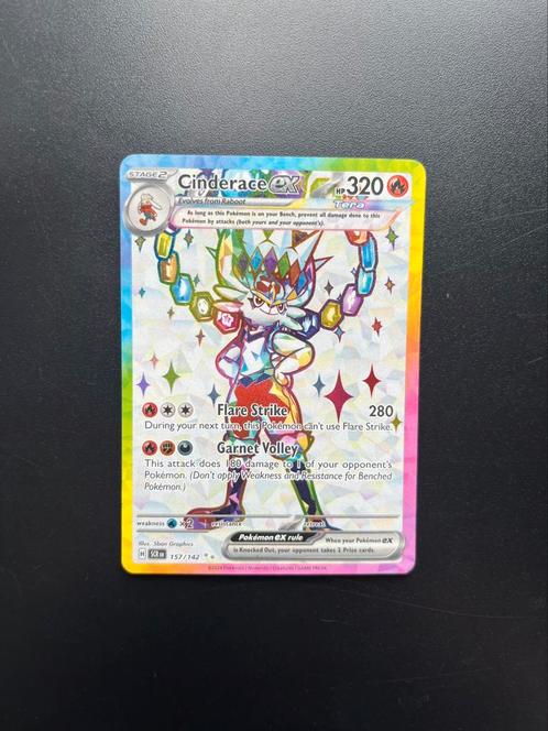 Cinderace Ex 157/142, Hobby en Vrije tijd, Verzamelkaartspellen | Pokémon, Zo goed als nieuw, Losse kaart, Foil, Verzenden