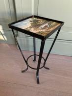 Plantentafeltje IJzer met Tegelplateau - J.C. van Hunnik, Minder dan 45 cm, Minder dan 55 cm, Gebruikt, Metaal of Aluminium