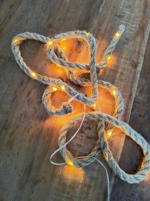 Jute Lichtsnoer - 2 Meter, Huis en Inrichting, Lampen | Overige, Gebruikt, Ophalen of Verzenden