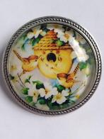 Zilverkleurige broche met gele vogels vogeltjes, Sieraden, Tassen en Uiterlijk, Broches, Overige materialen, Minder dan 4 cm, Nieuw