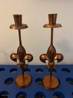 FLEUR DE LIS. —  EMBLEM. —. CANDLES., Antiek en Kunst, Ophalen of Verzenden, Koper of Brons