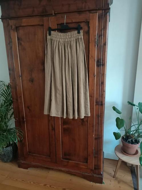 Linnen rok van Aspesi by Pauw, mt IT44 /NL40-42 bruin, NIeuw, Kleding | Dames, Rokken, Nieuw, Maat 42/44 (L), Bruin, Onder de knie