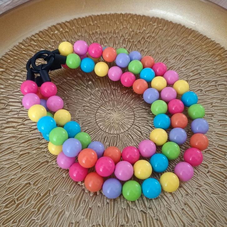Honden kralenketting  Rainbow, Dieren en Toebehoren, Hondenhalsbanden en Penningen, Nieuw, Handgemaakt, Ophalen of Verzenden