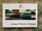 Brochure Porsche 718 Boxster en Cayman 2016 Nederlands, Boeken, Auto's | Folders en Tijdschriften, Nieuw, Porsche, Ophalen of Verzenden