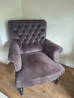 Fauteuil fluweel antraciet zgan, Huis en Inrichting, Fauteuils, Ophalen, 75 tot 100 cm, Zo goed als nieuw, Stof