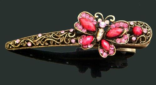 Mooie haarklem met roze vlinder, Sieraden, Tassen en Uiterlijk, Uiterlijk | Haarverzorging, Nieuw, Haarspeld, Verzenden