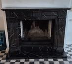 Antieke, zwart marmeren schouw, Ophalen, Zo goed als nieuw, Vrijstaande haard, Houthaard