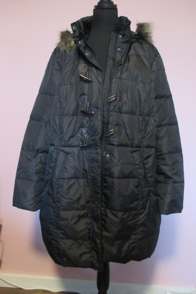 Dames Donsjas Maat 52, Kleding | Dames, Grote Maten, Zo goed als nieuw, Jas of Mantel, Zwart, Ophalen of Verzenden