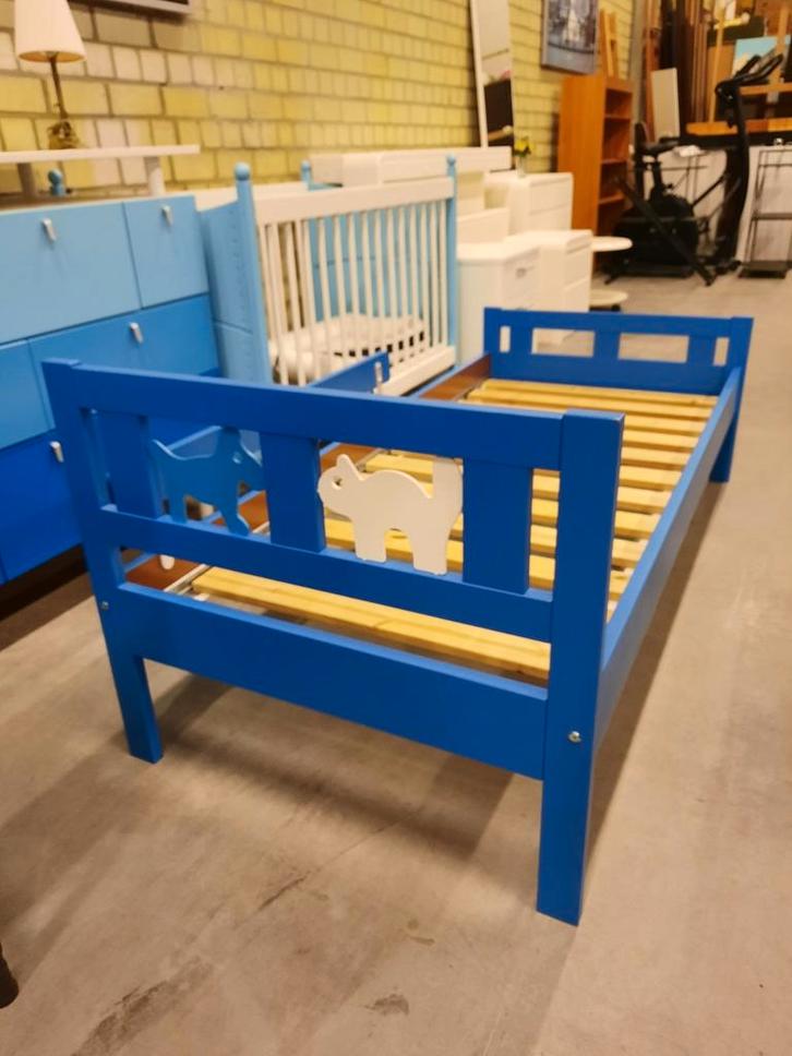 Ikea blauw kinderbed  70x160 cm., Kinderen en Baby's, Kinderkamer | Bedden, Gebruikt, 160 tot 180 cm, 70 tot 85 cm, Ophalen