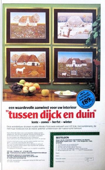 Vintage advertentie Monika Piotrowski Tussen dijck duin 1980 beschikbaar voor biedingen