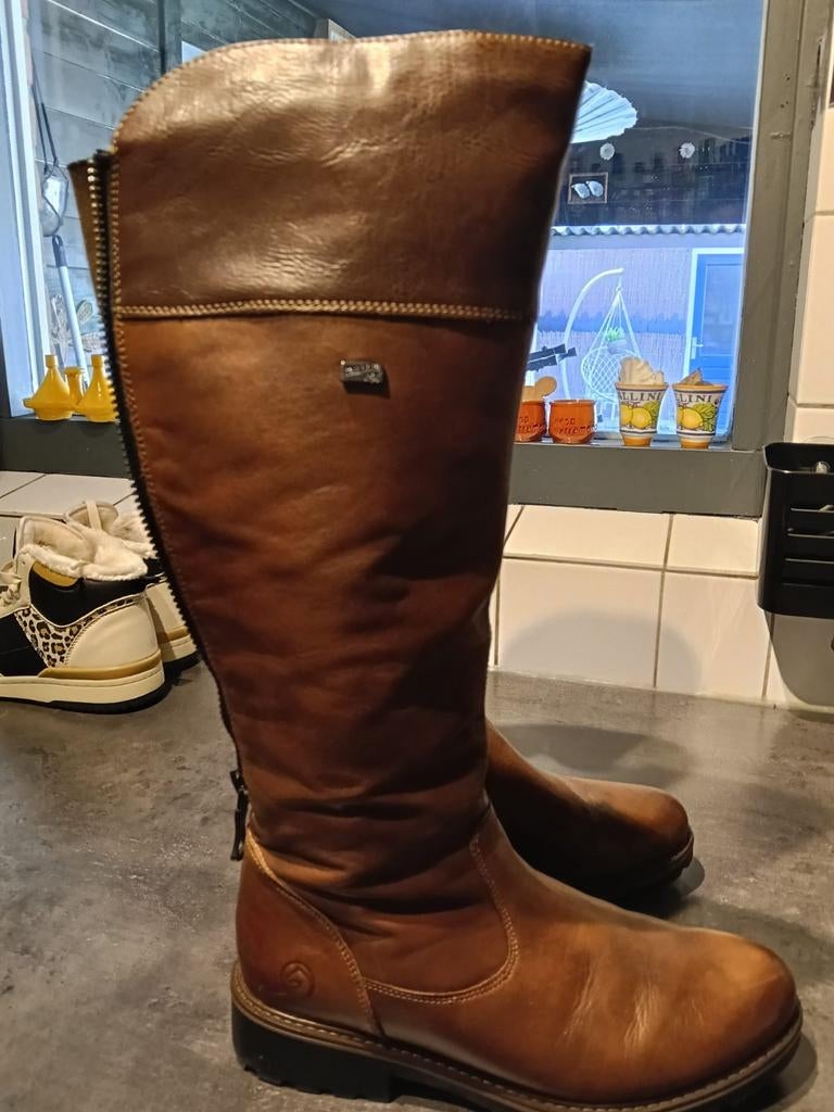Leren Remonte laarzen, Ophalen of Verzenden, Zo goed als nieuw, Bruin, Hoge laarzen