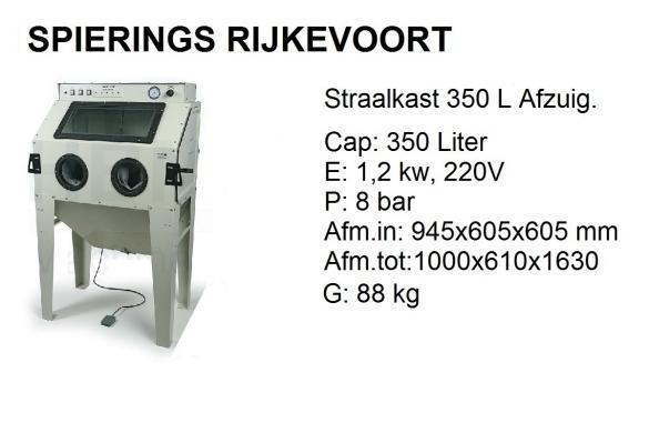 Straalkast  straalcabine 350 L Spierings Rijkevoort, Doe-het-zelf en Verbouw, Reinigingsmachines, Nieuw, Overige typen, Ophalen of Verzenden