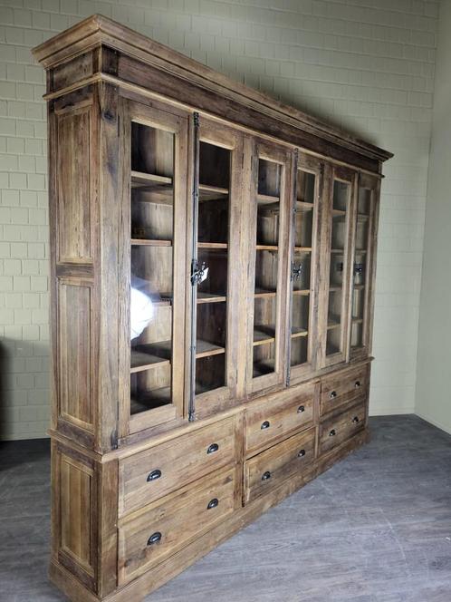 Vitrine, glasvitrine, teakhout, 2.50 x 2.40 m, Huis en Inrichting, Kasten | Vitrinekasten, Nieuw, 200 cm of meer, 200 cm of meer