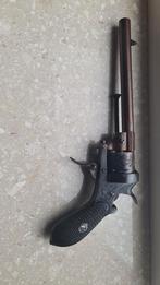 Antieke Penvuur Revolver, 7mm, 6-schots, met Gravure, Antiek en Kunst, Antiek | Overige Antiek, Ophalen of Verzenden