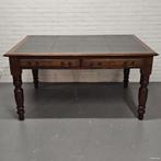 Engels mahonie schrijftafel/bureau Hall & Son B'ham 151x113, Hall & Son Birmingham, Hall & Son Birmingham, Gebruikt, Ophalen of Verzenden