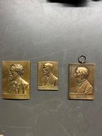 3 antieke bronzen plaquette, Ophalen of Verzenden, Brons