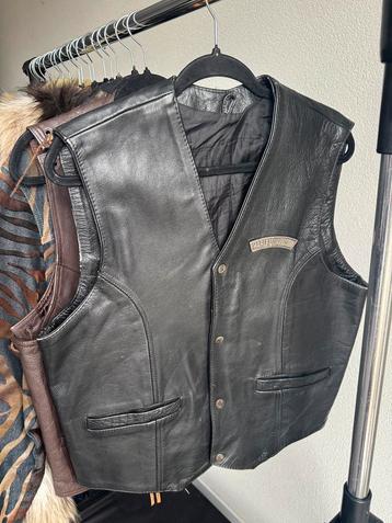 Vintage Y2K retro zwart biker leren gilet beschikbaar voor biedingen