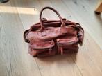 Bruine leren schoudertas/cowboybag (Sacha), Ophalen of Verzenden, Zo goed als nieuw, Bruin, Schoudertasje