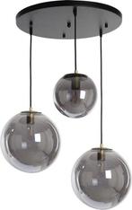 Hanglamp met 3 Rookglas Bollen Smokey (Ook als set), Ophalen of Verzenden, Zo goed als nieuw, Metaal, 75 cm of meer