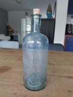 Oude /Antieke glazen azijnfles met kurk en parelmoeren gloed, Antiek en Kunst, Ophalen of Verzenden