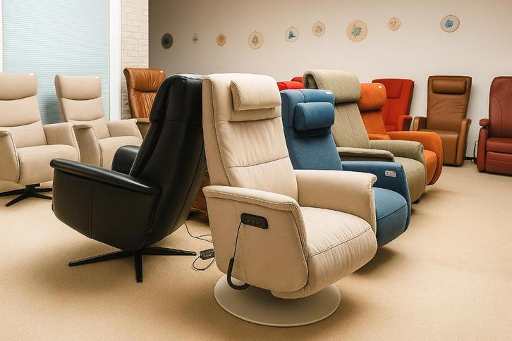 Tweedehands goedkope relax fauteuil en sta op stoelen voorra, Huis en Inrichting, Fauteuils, Zo goed als nieuw, 50 tot 75 cm, 75 tot 100 cm