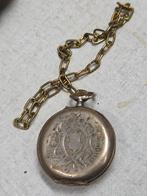 Antiek zilveren Zakhorloge-Remontoir Cylindre 10 Rubis, Ophalen of Verzenden