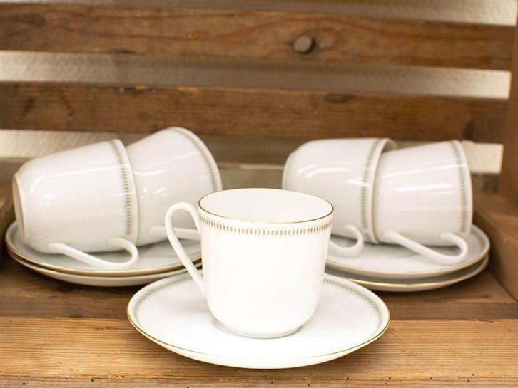 10 Arsberg 5 kopjes 5 schoteltjes 30838, Huis en Inrichting, Keuken | Servies, Gebruikt, Kop(pen) en/of Schotel(s), Overige stijlen