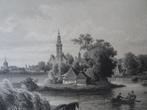 staalgravure zicht op Edam van Purmerringdijk, 1830 Umbach, Antiek en Kunst, Verzenden