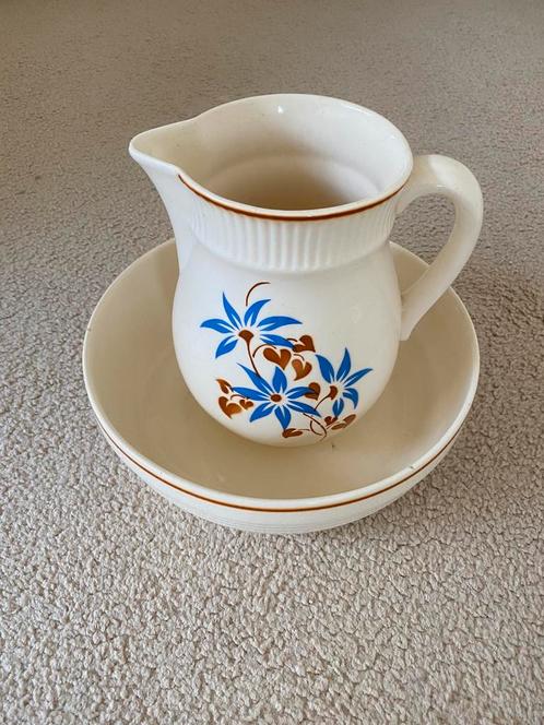Antieke lampetkan met onderschaal VEB Colditz Germany, Antiek en Kunst, Antiek | Servies los, Ophalen of Verzenden