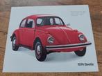 USA 1974 Volkswagen Kever (beetle) folder sheet, Ophalen of Verzenden, Zo goed als nieuw, Volkswagen