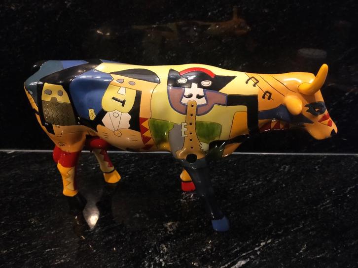 Cow parade Picowso's Moosicians /Large(hoorntje gebroken ), Verzamelen, Beelden en Beeldjes, Gebruikt, Dier, Ophalen of Verzenden